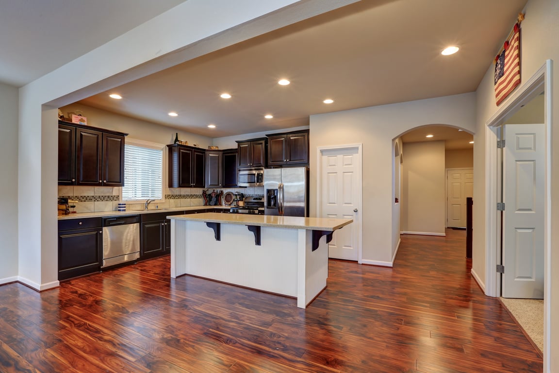 Freshly remodeled kitchen room interior